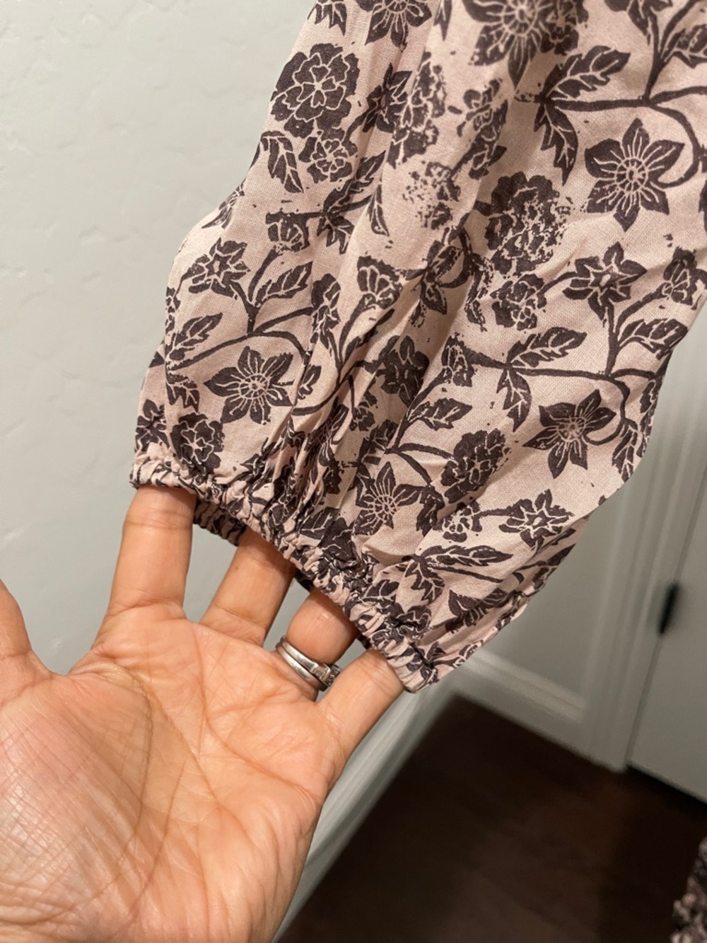 FREE PEOPLE Soulmate Jumpsuit Wide Convertible Leg Floral Print Brown Tan Sz XS - Picture 7 of 16